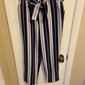 Striped Navy and White Women's Pants
